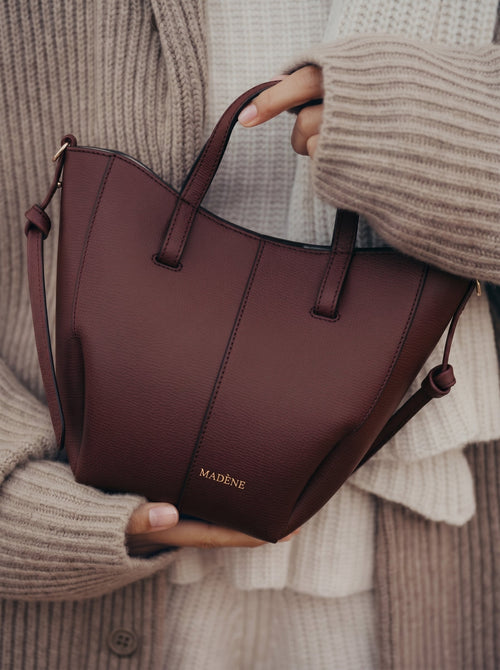 Aveline Tote Nano - Textured Black Cherry